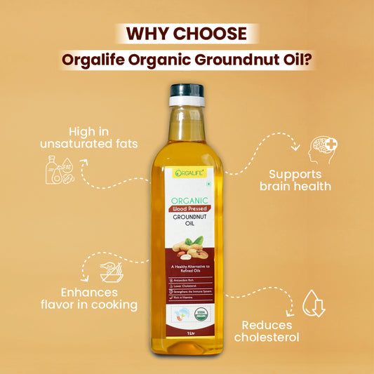 Organic Wood-Pressed Groundnut Oil 1ltr