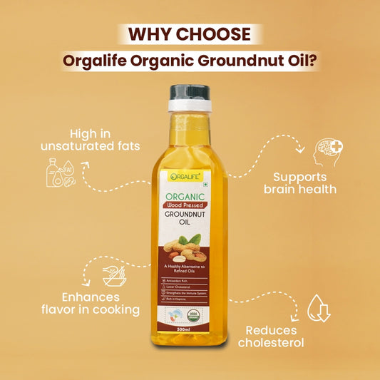 Organic Wood-Pressed Groundnut Oil 500ml