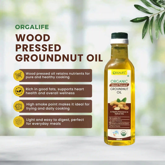 Organic Wood-Pressed Groundnut Oil 500ml