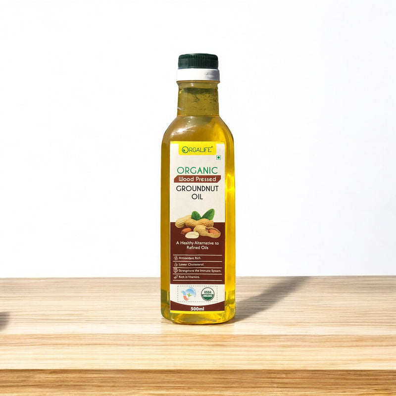 organic wood pressed groundnut oil