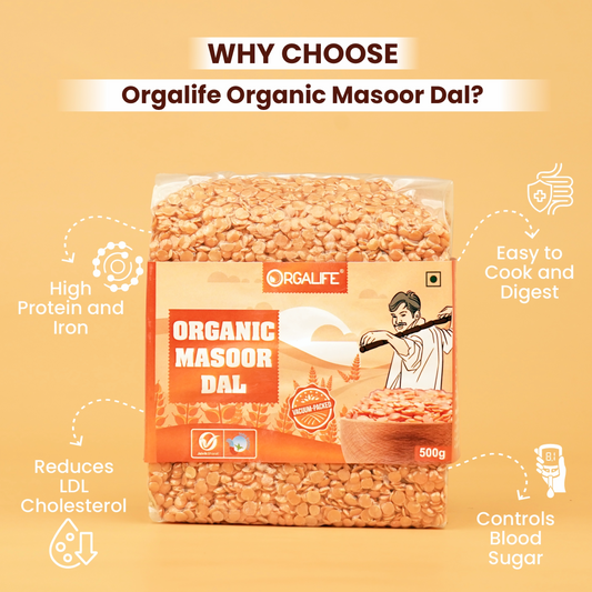 Organic Masoor Dal 500g