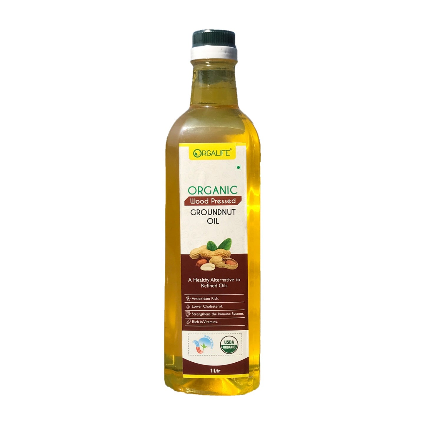 Organic Wood-Pressed Groundnut Oil 1ltr