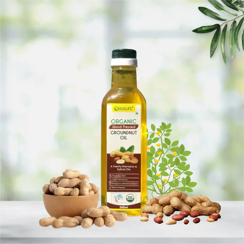 Organic Wood-Pressed Groundnut Oil 500ml
