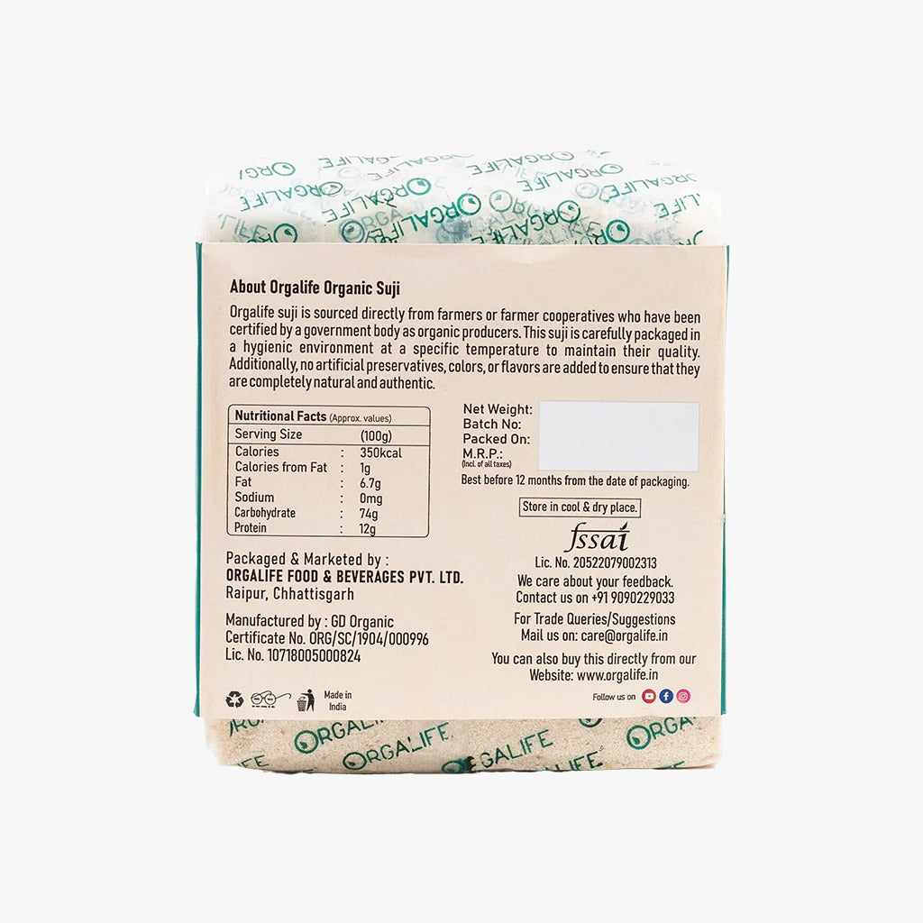 ingredients of organic suji