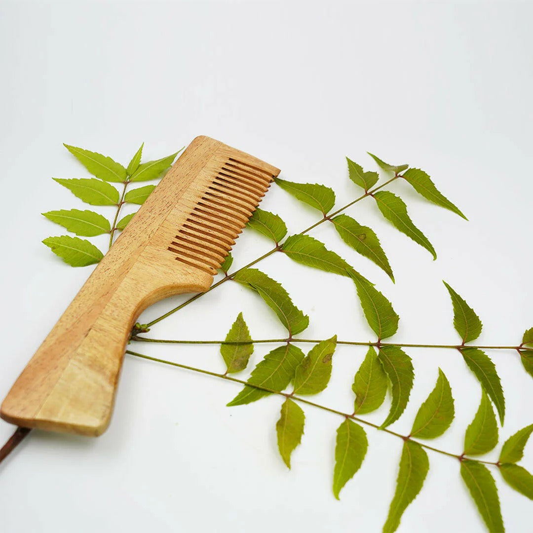 Neem Wood Comb With Handle