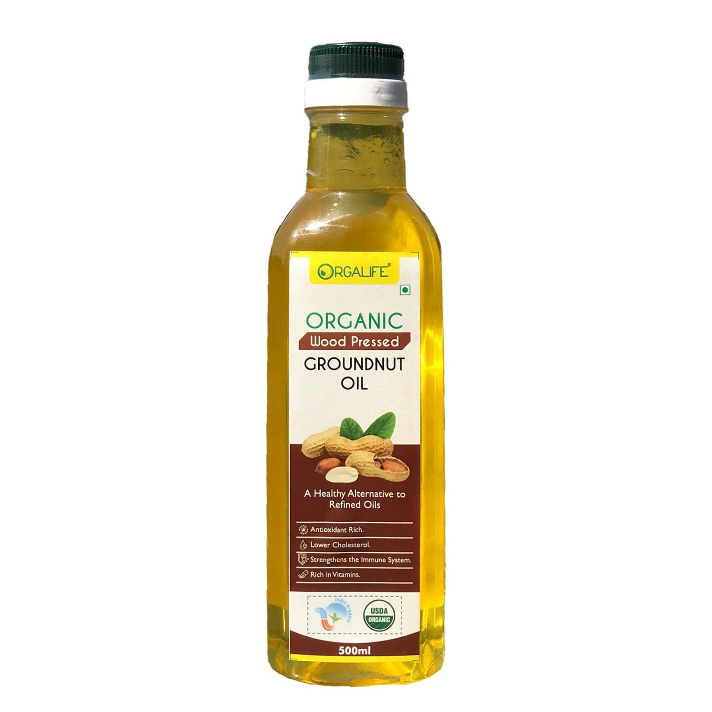 Organic Wood-Pressed Groundnut Oil 500ml