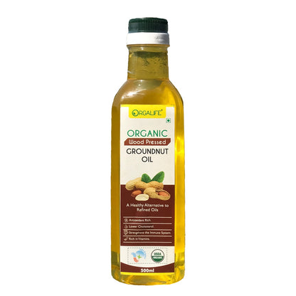 Organic Wood-Pressed Groundnut Oil 500ml