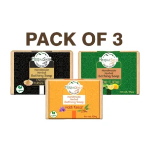 Pack Of 3 Aloe Lime Charcoal Multani Mitti Haldi Kesar Bathing Bar 3